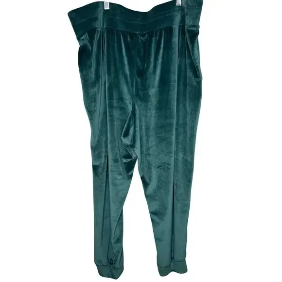 Victoria's Secret Velour Tracksuit Set Full Zip Jogger & Hoodie Teal Green